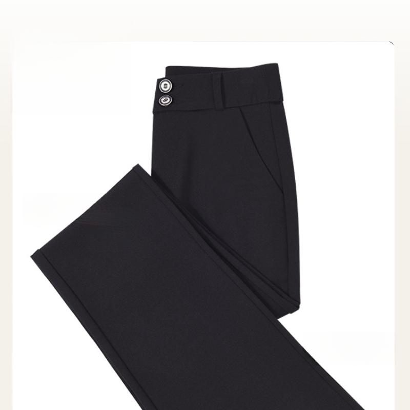 Schwarze Schlaghose mit hohem Bund Frühling Petite Bootcut Hose Lässig Vielseitig Taillenformend Anzughose für Damen
