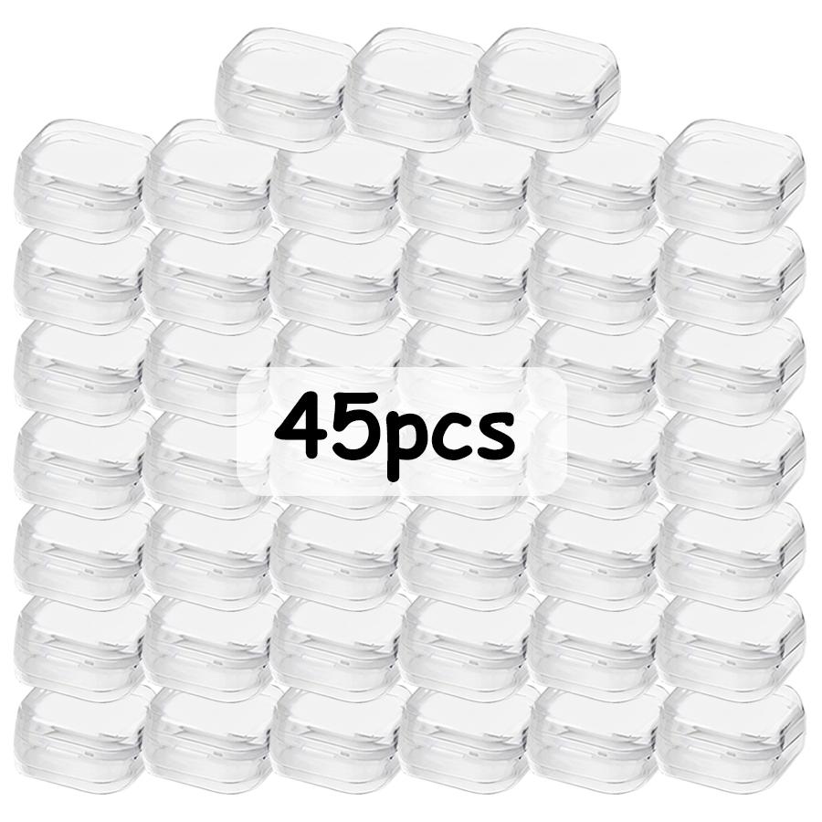 15/30/45pcs 3.5cm Clear Mini Storage Containers Anti-lost Organizer for Travel Jewelry Earplugs & Household Tiny Accessories