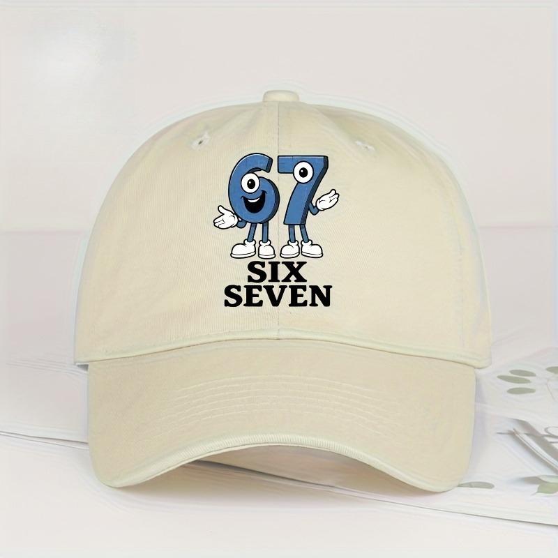 1pc Solid Color Soft Top Baseball Caps for Women,Six Seven Patterned Printed Stylish and Easy Duckbill Hat,Lightweight for Sport