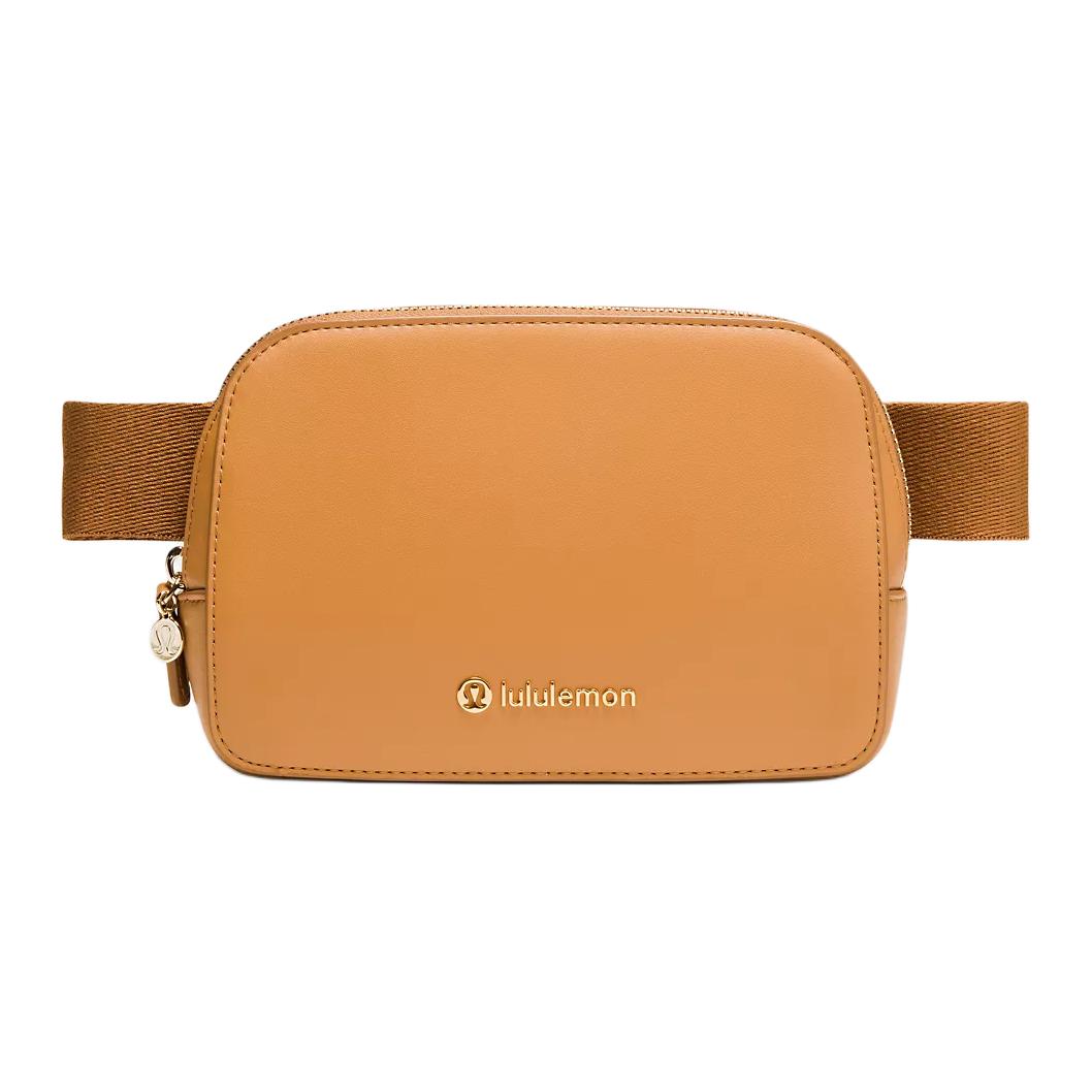 Lululemon Everywhere 1L Brand Metal Logo Leather Shoulder Crossbody Waist Bag Men bags Chestnut-Brown LU9BVDS-069401 Chestnut Brown