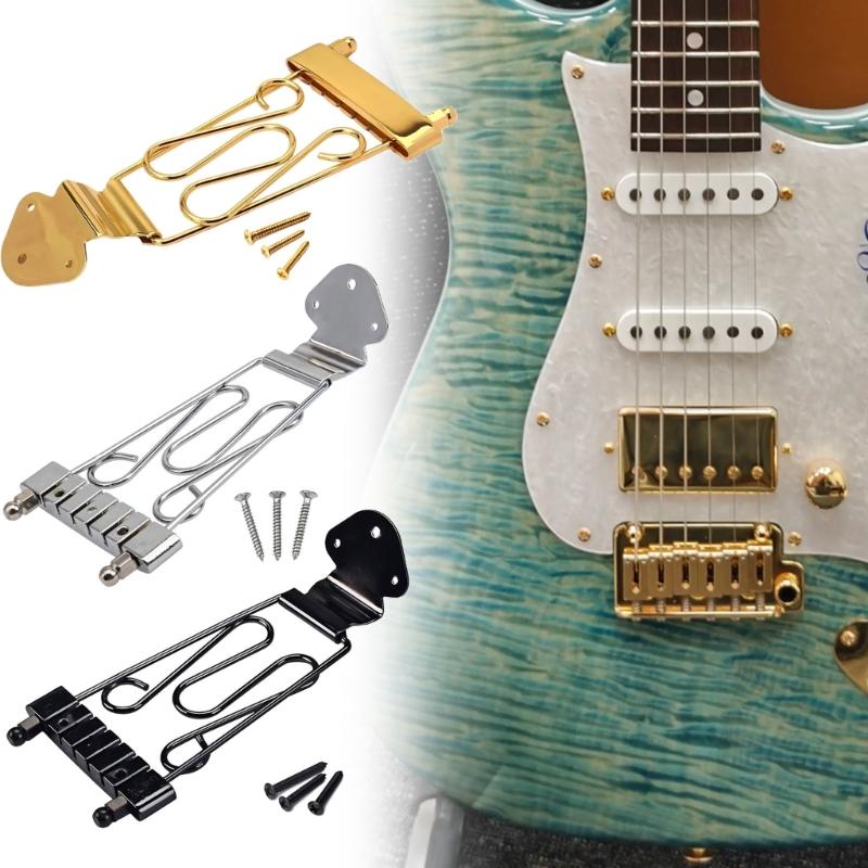 Alloy Electric Guitar Bridge with Smooth Finishs Metal Tailpiece for Stable Tuning and Reduced String Breakage