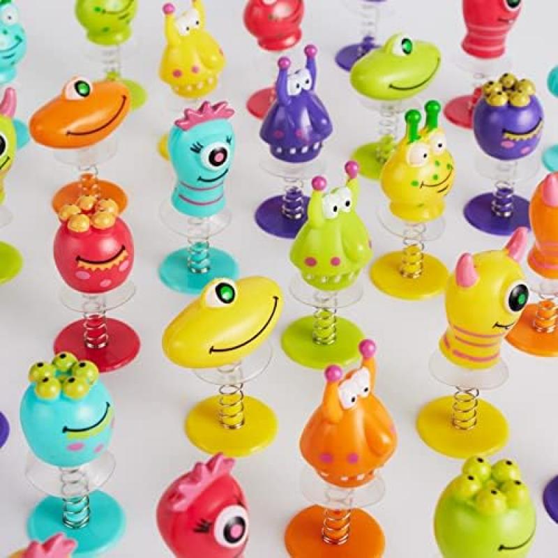 36 Jumping Monster Spring Toys Set - Kids Birthday Party Favors, Bouncing Alien Toys for Boys & Girls, Fun Children's Gifts