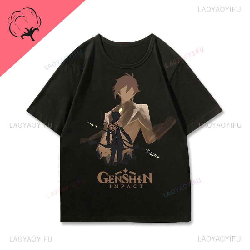 Genshin Impact T Shirt Cotton Crewneck Short Sleeve Printed Tee Harajuku Gamer Clothes 2025 New Style Camisa Y2k Graphic Tee
