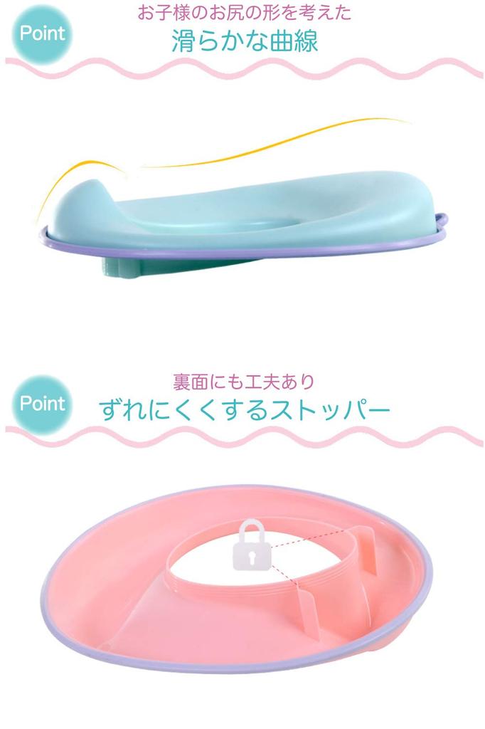 RONGUI Toilet Seat, Toilet Trainer for Children, with Wall-Mounted Hook (Blue)