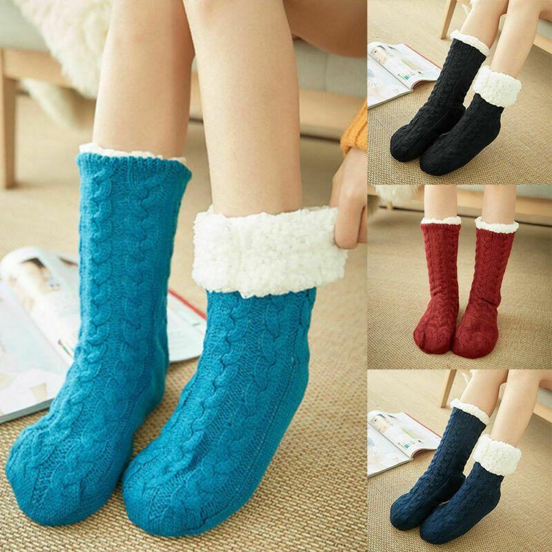 Damskie damskie miękkie puszyste futrzane skarpety na łóżka Zimowe ciepłe pantofle z podszewką z polaru Hot