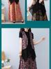 Retro Jacquard Sleeveless Vest & Wide-Leg Pants Set in New Chinese Style for Middle-Aged Women.