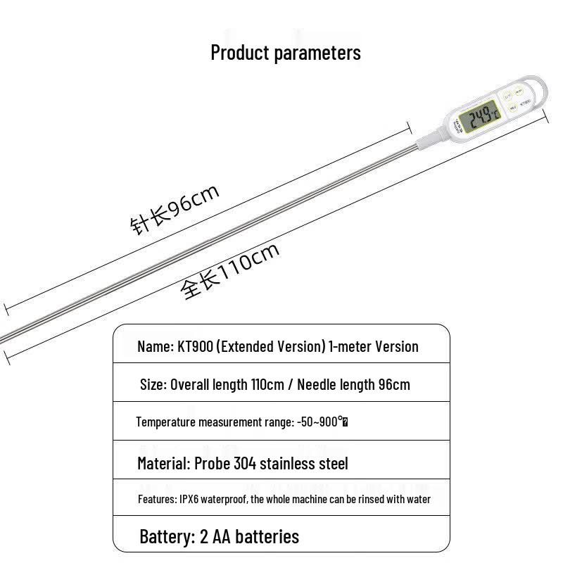 Bodefu HC KT900 Extra-Long Probe Food & Oil Thermometer