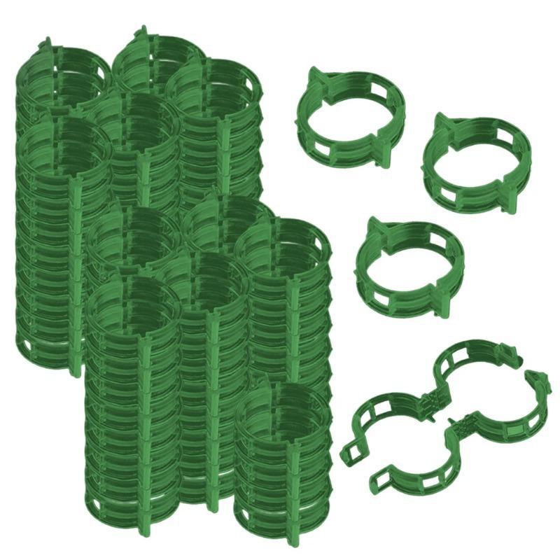 

Багаторазові пластикові кліпси для підтримки рослин Садові стяжки для виноградної лози Кліпса для фіксації для витких помідорів, винограду, овочів, тримачі стебел, пряжка grenn,100pcs