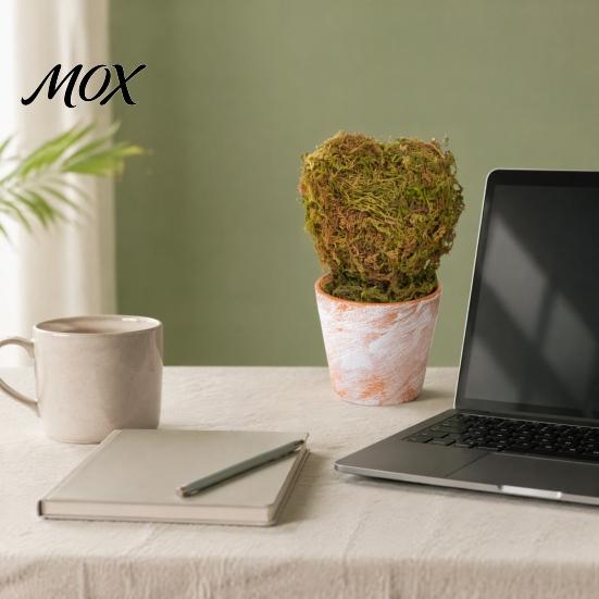 Office Desk Plant Ornament Mini Christmas Tree Potted Decor, Artificial Moss Tabletop Planter for Holiday Home, Festive Centerpiece Shelf Unique
