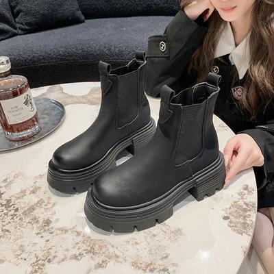 Fashion Women's Shoes Outdoors Wear Resistant Autumn Winter 2024 New Fashion Slip-on Non-slip Solid Color Thick with Ladies Ankle Boots