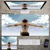 Hohe Auflösung ONE PIECE Leder-Mauspad Luffy Schreibtisch-Pad Rutschfest Wasserdichtes Mauspad Übergroß Jungen Animation E-Sport Spiel Tastatur-Pad