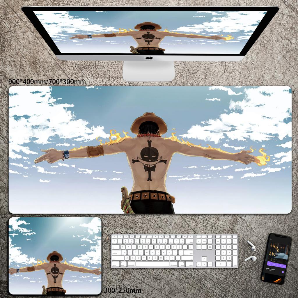 Hohe Auflösung ONE PIECE Leder-Mauspad Luffy Schreibtisch-Pad Rutschfest Wasserdichtes Mauspad Übergroß Jungen Animation E-Sport Spiel Tastatur-Pad