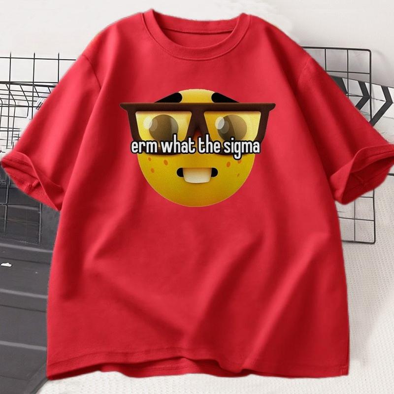 Erm Co ten Sigma Ironic Tričko Weirdcore Nerd Tričko Bavlna Krátký Rukáv Grafické Tričko Dámské Ležérní Kulatý Výstřih Streetwear Trička