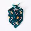 Pet Dog Cat Bandana Scarf Christmas Halloween Party Accessory Floral Print Cotton Triangle Bib