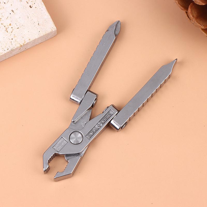 Portable Pocket Mini Stainless Steel Folding Pliers Knife Keychain Screwdriver Combination Kit Outdoor Multifunction Tool