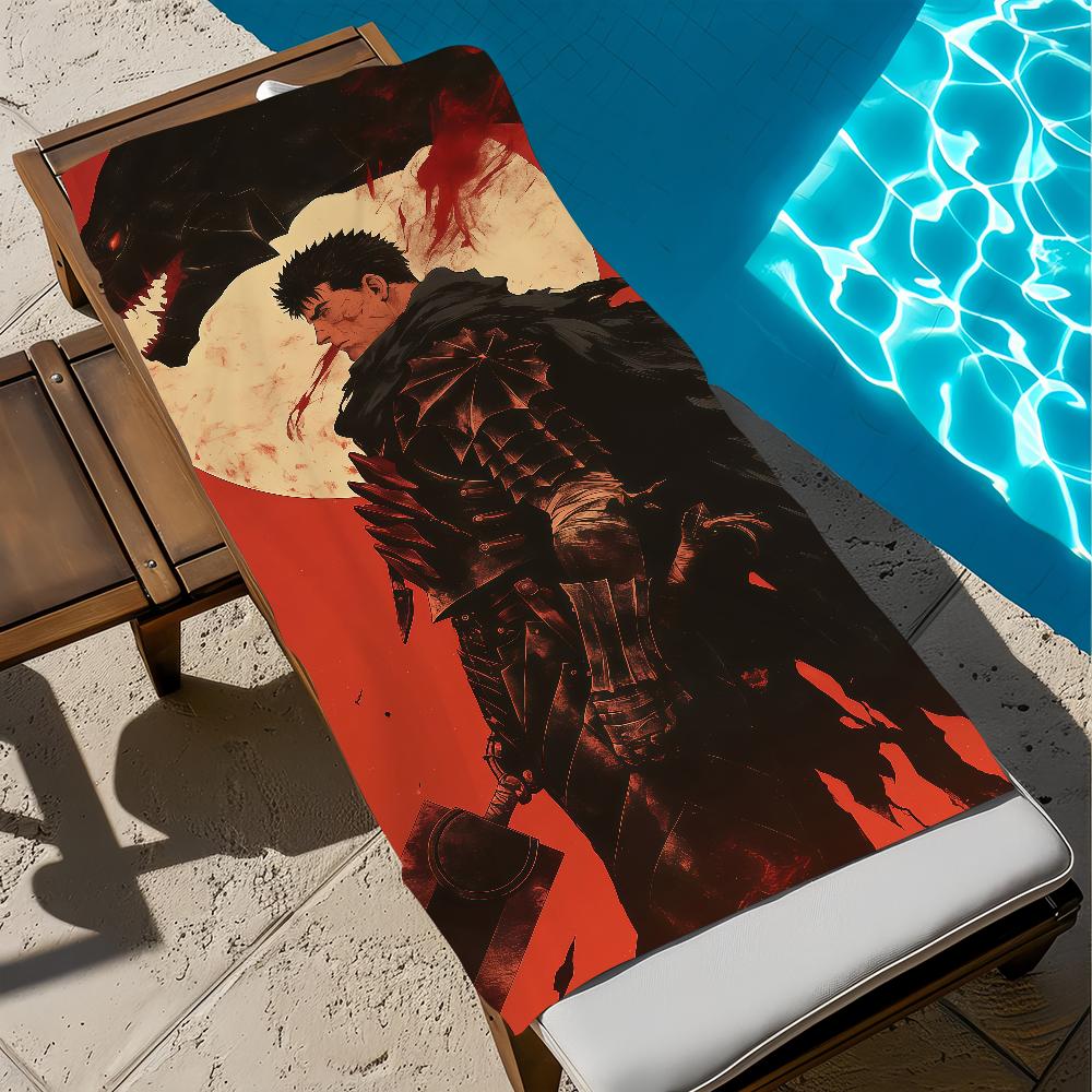 B-ber-serk-k game Towel Large Quick-Drying Microfiber G-guts soft Beach Towel for Travel Fitness Sauna Bathing Camping