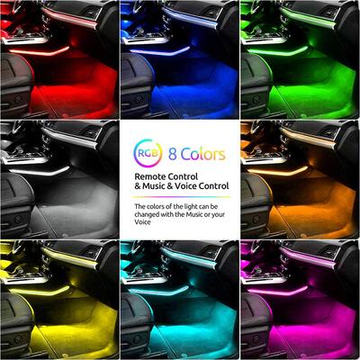 48 Led Rgb Car Foot Ambient Light With Usb Cigarette Automotive Interior Lights Strip Decoration Bar Remote/Voice Control
