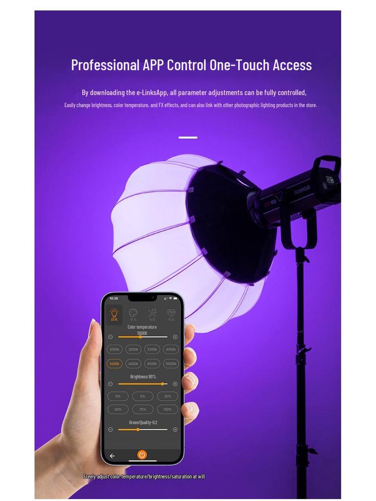 8-Color RGB Studio Fill Light with Wide Temperature Range & Stepless COB Adjustment for Film, TV, and Live Broadcast Atmosphere