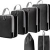 4/6pcs Compressible Packing Travel Storage Bag Cubes Waterproof Suitcase Nylon Portable With Handbag Luggage Organizer Ryanai