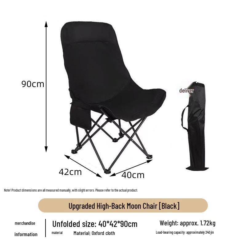Lightweight Foldable High Back Moon Chair for Outdoor Camping & Picnic