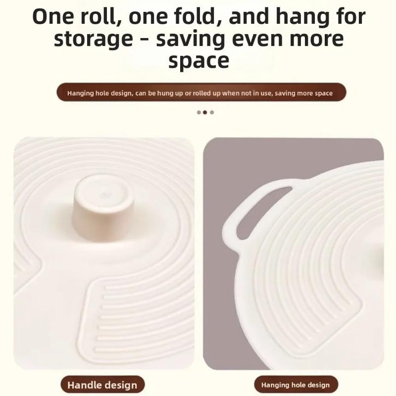 Dustproof Silicone Pot Lid with Handle, Anti-Spill Splash-Proof Sealing Fresh-Keeping Cover for Bowl, Microwave & Refrigerator