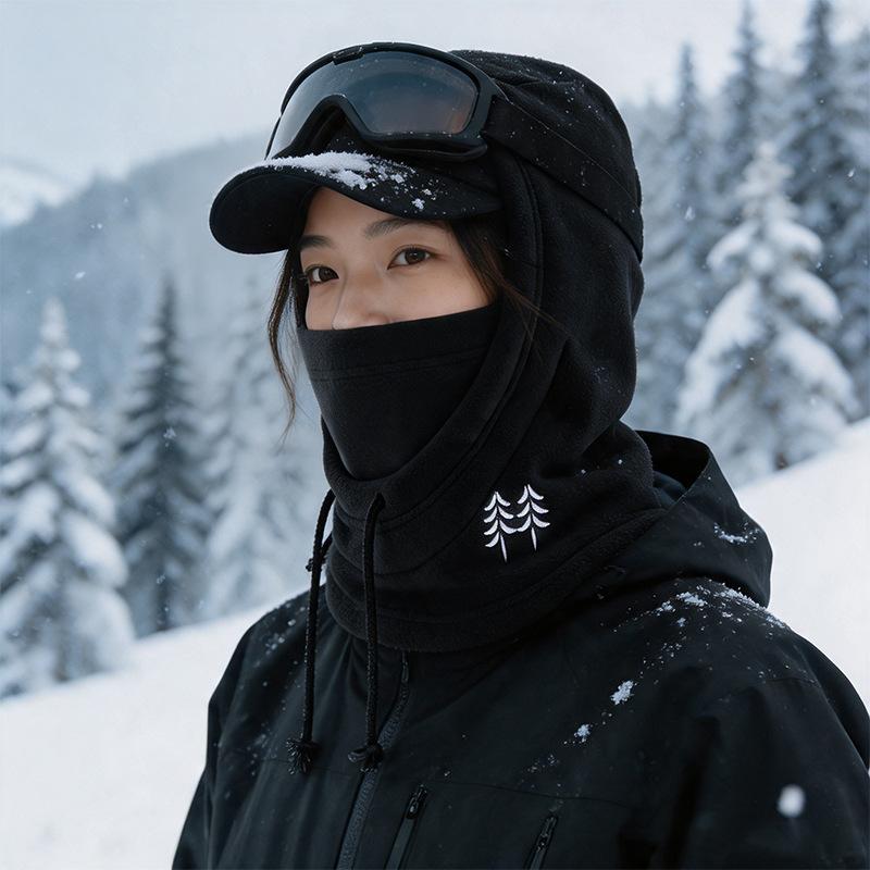Windproof helmet cover Warm hat Fleece sports with winter fleece Thick ski mask Windproof pullover hat