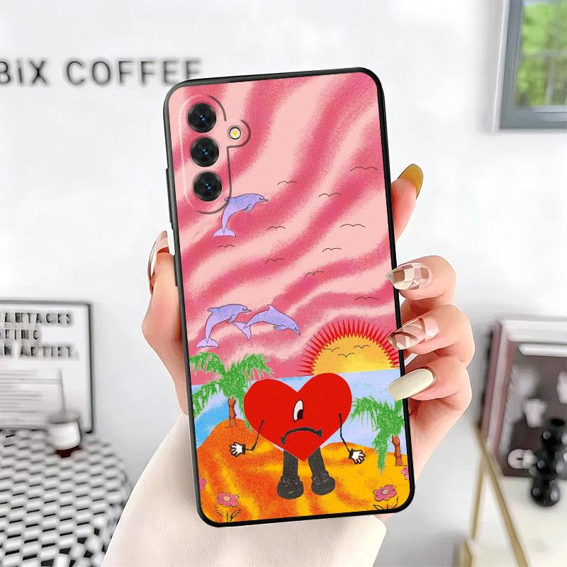 Bad Bunny Heart Soft Phone Case for Samsung A17 A37 A57 A16 A26 A36 A56 A15 A25 A35 A55 A14 A24 A34 A54 A13 A23 A33 A53 A52 A12