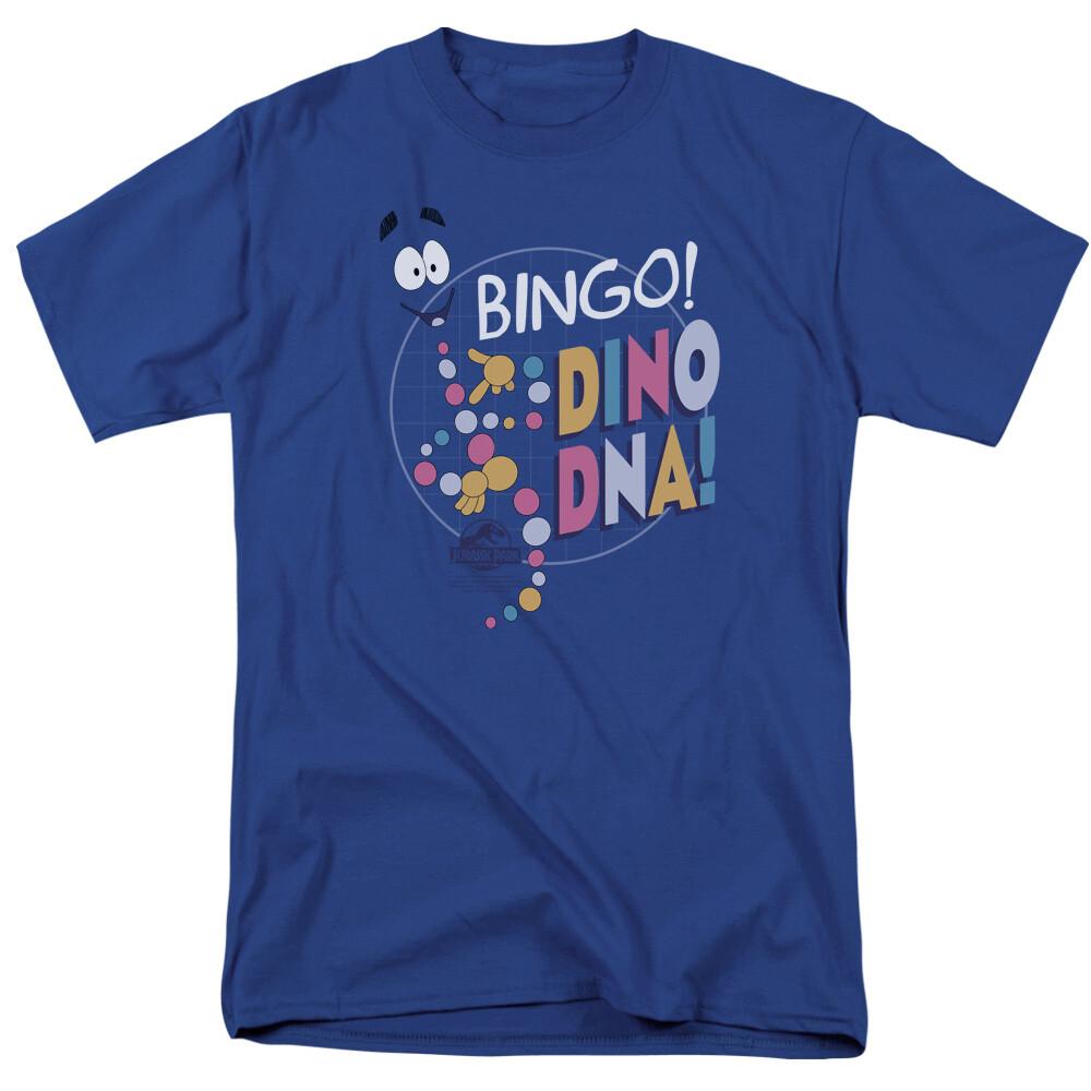 Jurassic Park Bingo Dino DNA T Shirt Mens Licensed Dinosaur Movie Tee Royal Blue S