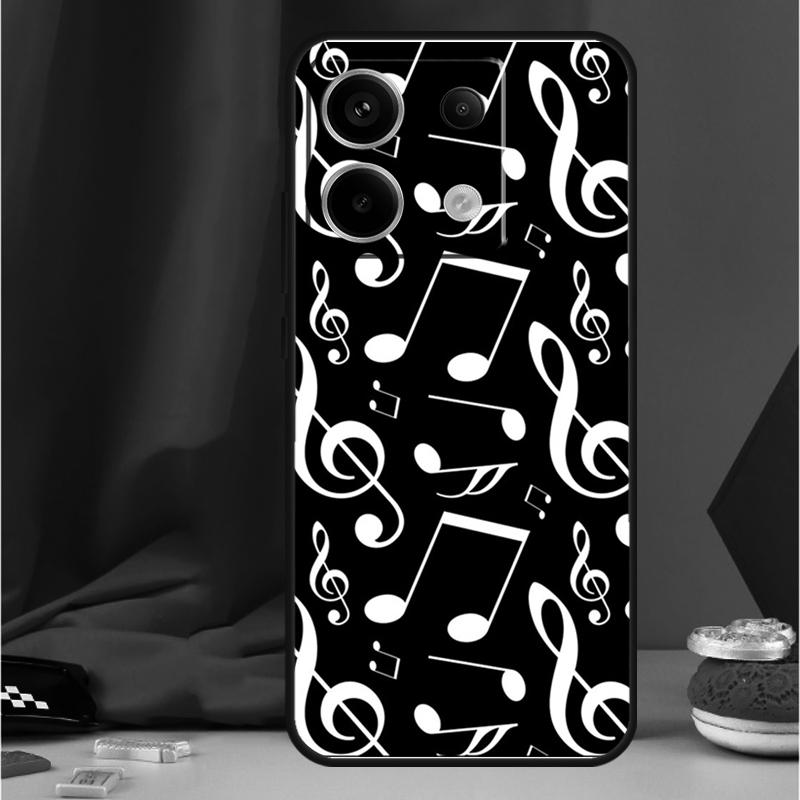 Treble Clef Music Note Case For Xiaomi Redmi Note 13 Pro 12 11 9 10 Pro 12S 11S 10S 9S Redmi 12 10C 12C 13C Cover