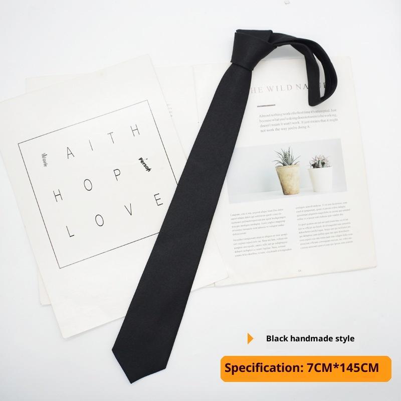 Solid Color Children'S Snap Tie Basic Black Short Student Casual All-Match Tie Male Female Accessories