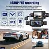 4-Channel 360° Dash Cam for Cars – WiFi APP, 1080P, 4 Camera Lenses, Rear View, Video DVR