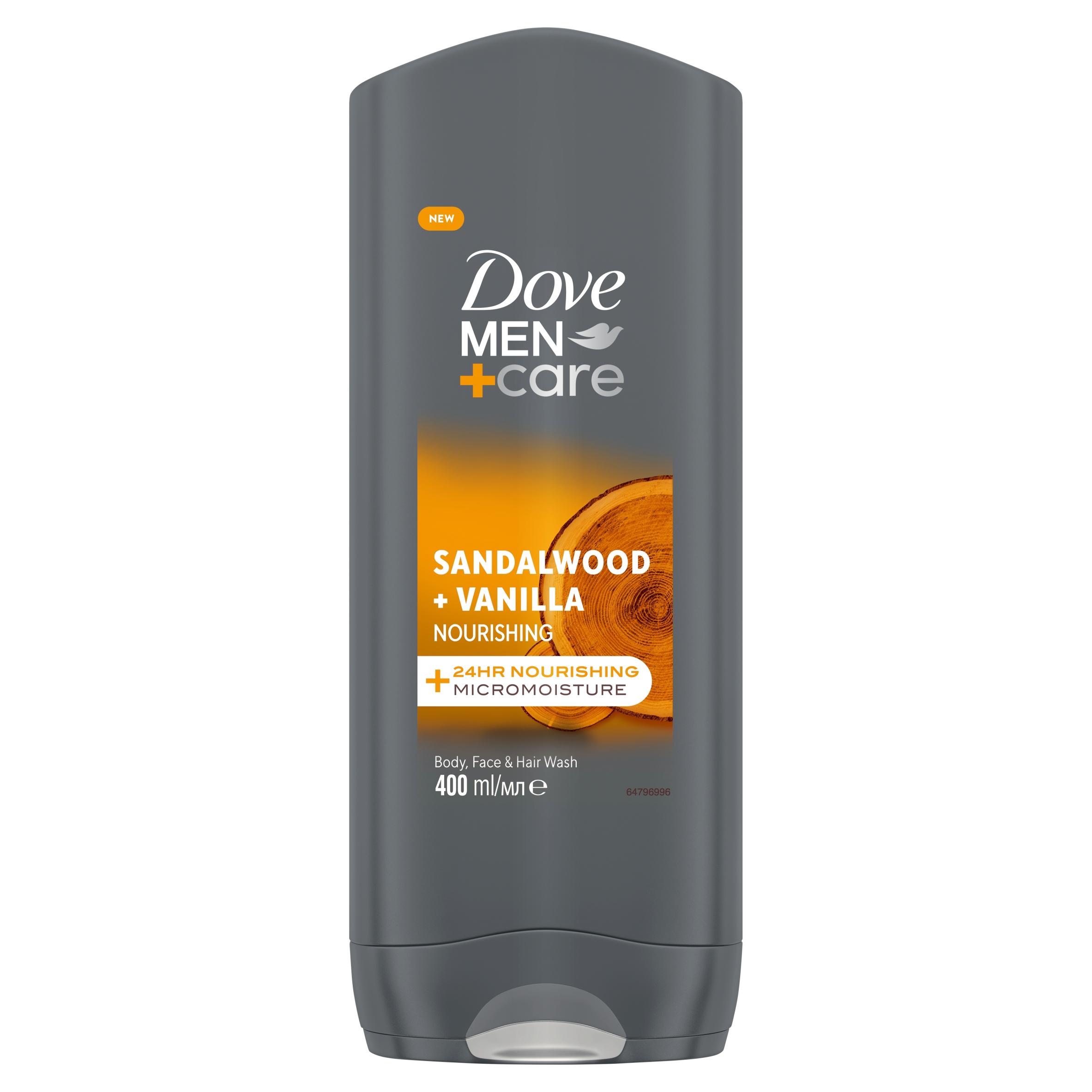 Dove Men+Care Sandelholz + Vanille 3-in-1 Duschgel für Männer 400 400 ml