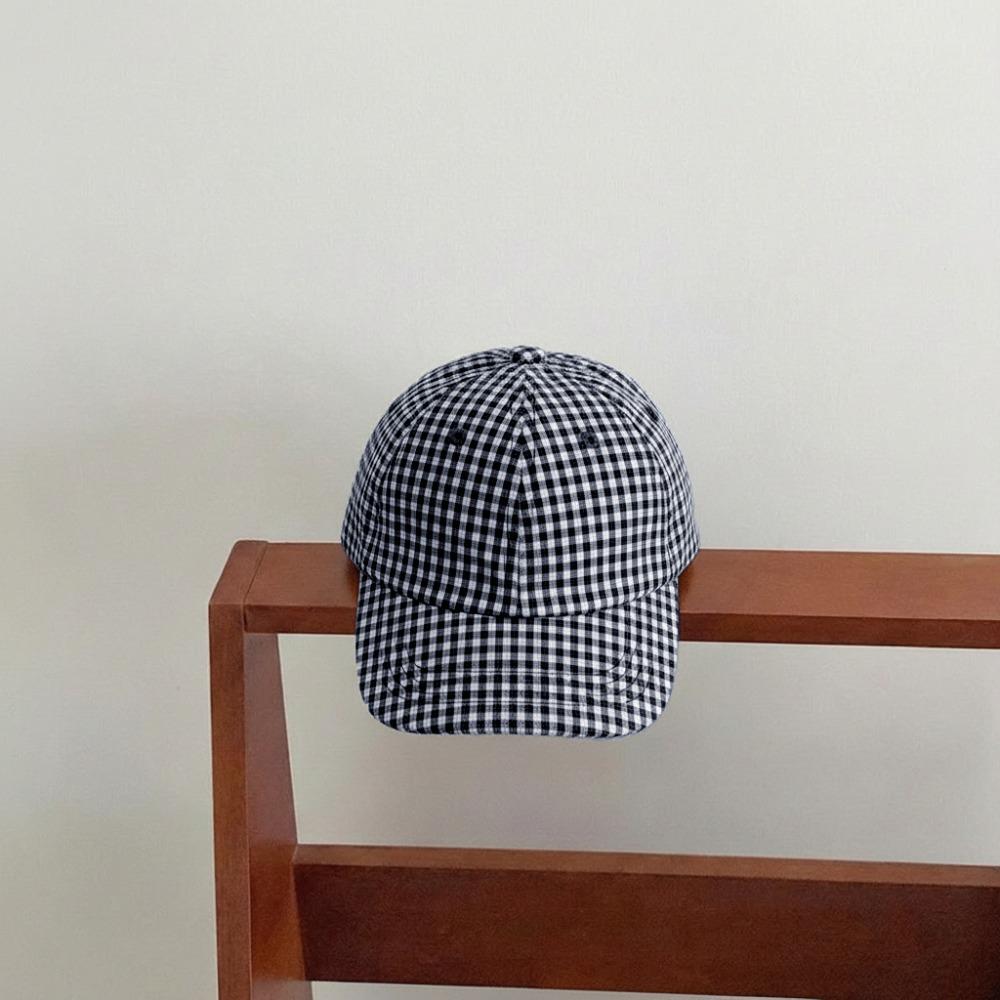 

Sun Protection Children Baseball Cap Plaid Pattern Sun Hat New Peaked Cap Outdoor Beach Travel темно-синий
