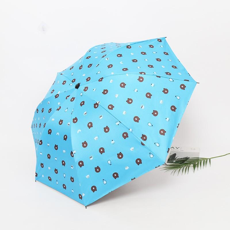 Cartoon brown bear automatic umbrella folding student weather and rain umbrella children vinyl sun umbrella manufacturers wholesale