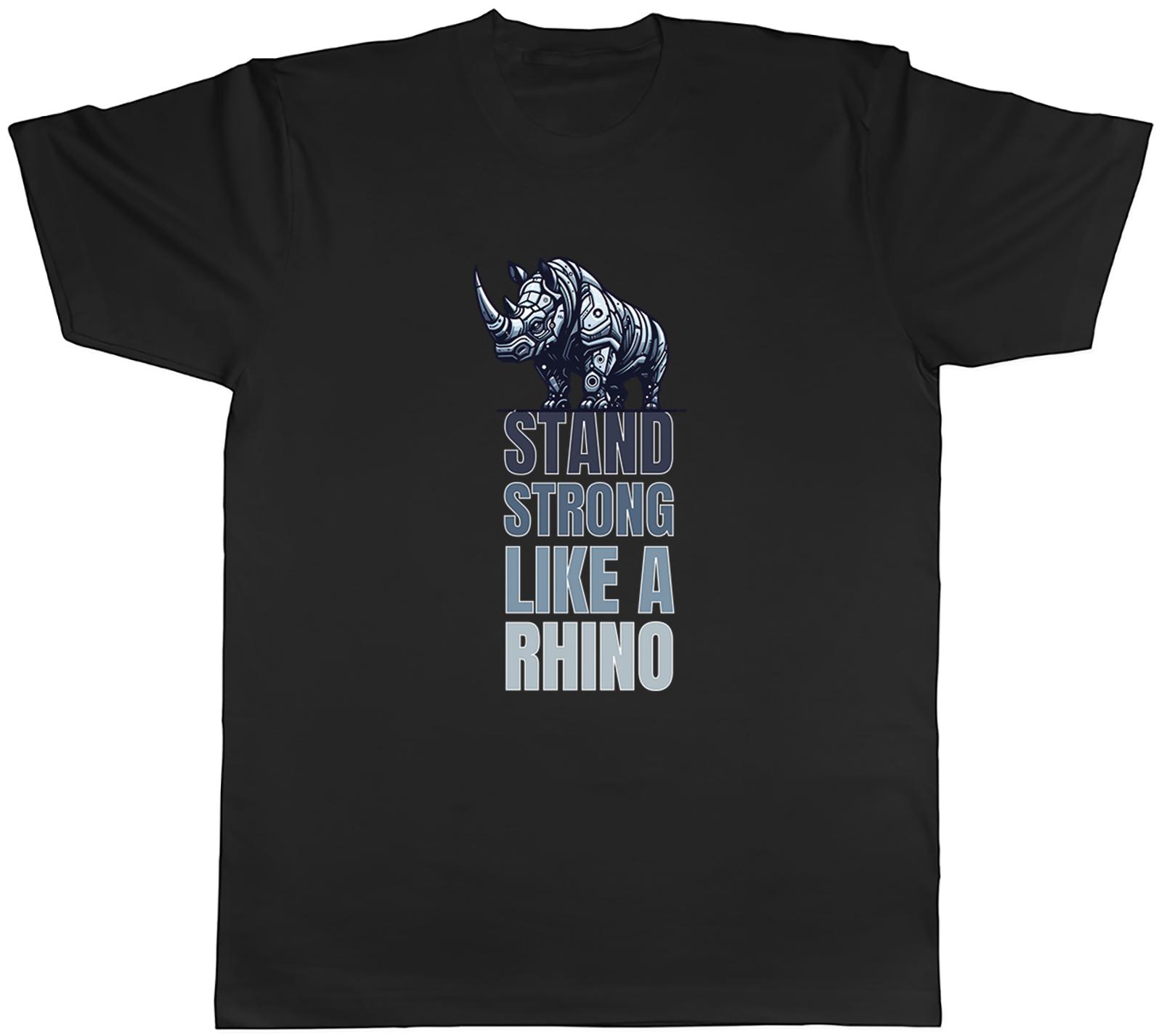 Stand Strong Like a Rhino Rhinoceros Strength Mens T-Shirt Tee Gift Top S
