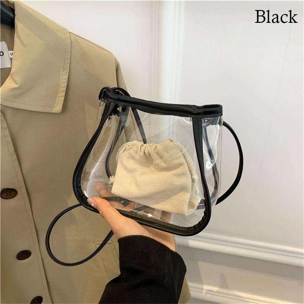 Transparent Shoulder Bag Daily Small Candy Color Clear Jelly Bag PVC Messenger Bag Women Girls