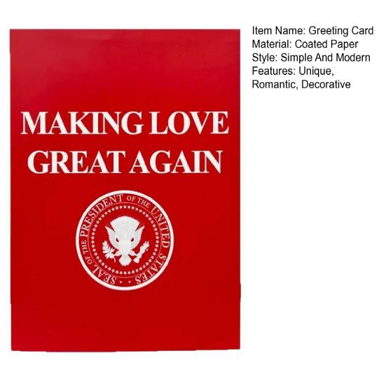 Patriotisk Kärlekshälsningskort Humoristisk Politisk Design Hälsningskort med Ros & Flagga Unik Gåva för Alla Hjärtans Dag Jubileum