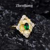 Women Jewelry Set Italian Brate Craft Vintage Emerald Pendant Earrings Ring Color Gemstone Set