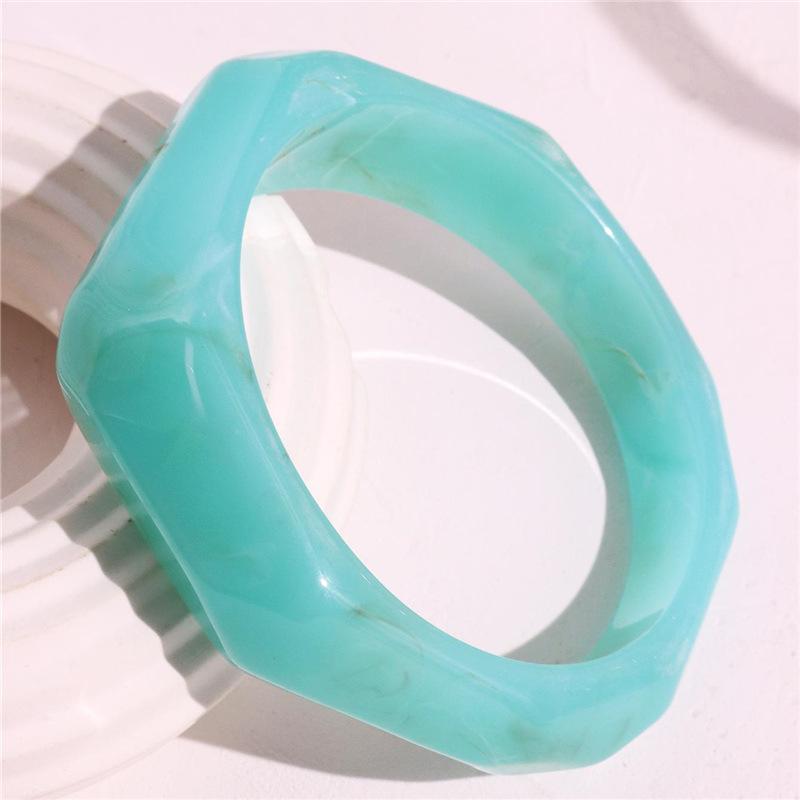 Geometric Resin Bangles Irregular Retro Hand Ring Temperament Chunky Bracelets  Lady