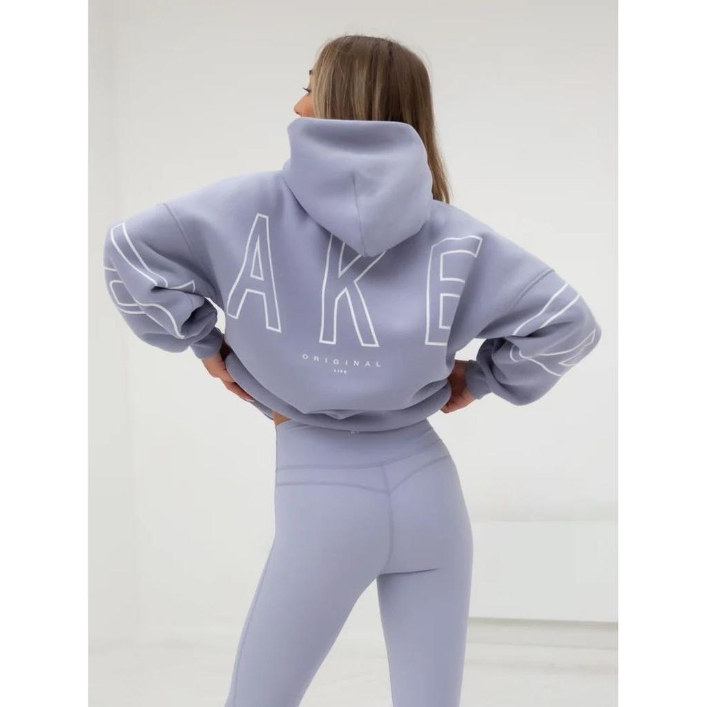 Dámské mikiny Černá s kapucí Pulovr Velký potisk písmen Volný střih Nové Pohodlné Ležérní Streetwear Minimalistický styl Denní nošení