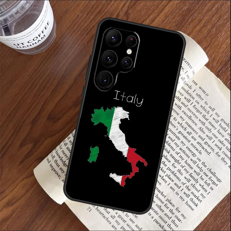 Italy Flag Phone Case For Samsung Galaxy S25 S24 S23 S22 S21 Ultra S9 S10 Plus S20 FE Funda Cover Shell