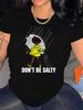 Graphic & Slogan Print Crew Neck T-Shirt, Casual Short Sleeve Top For Spring & Summer, Women's Clothing