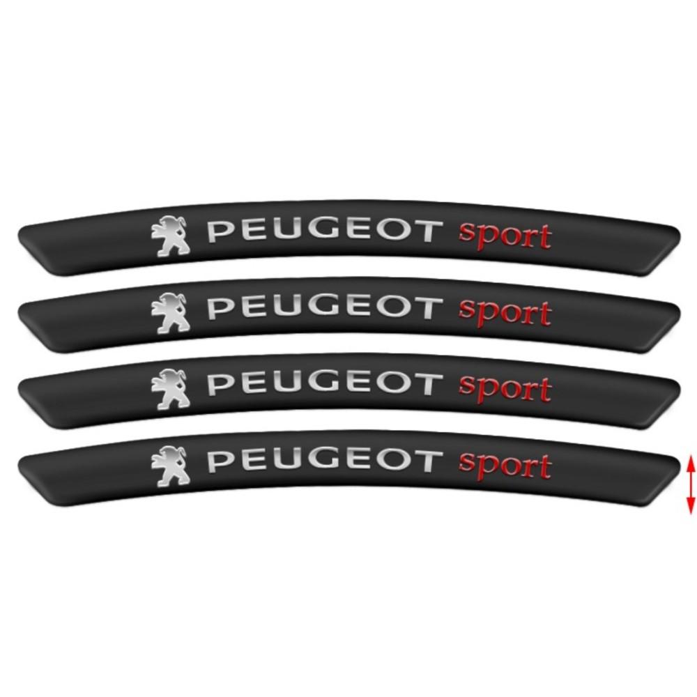4Pcs Aluminum Auto Badge Accessories Car Wheel Rims Racing Stickers Decoration For Peugeot 206 3008 A308 307 106 407 208 207 2008