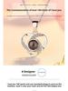 S925 Silver Peach Heart Projection Necklace 'I Love You' in 100 Languages