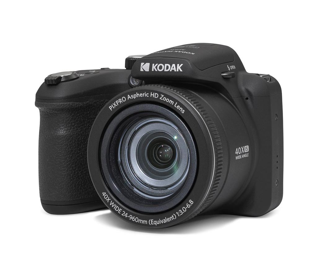 PIXPRO KODAK Kompakte Digitalkamera, 40x Optischer Zoom, 20,68 Megapixel, 24mm Weitwinkel, Schwarz, AZ405BK-AMZ
