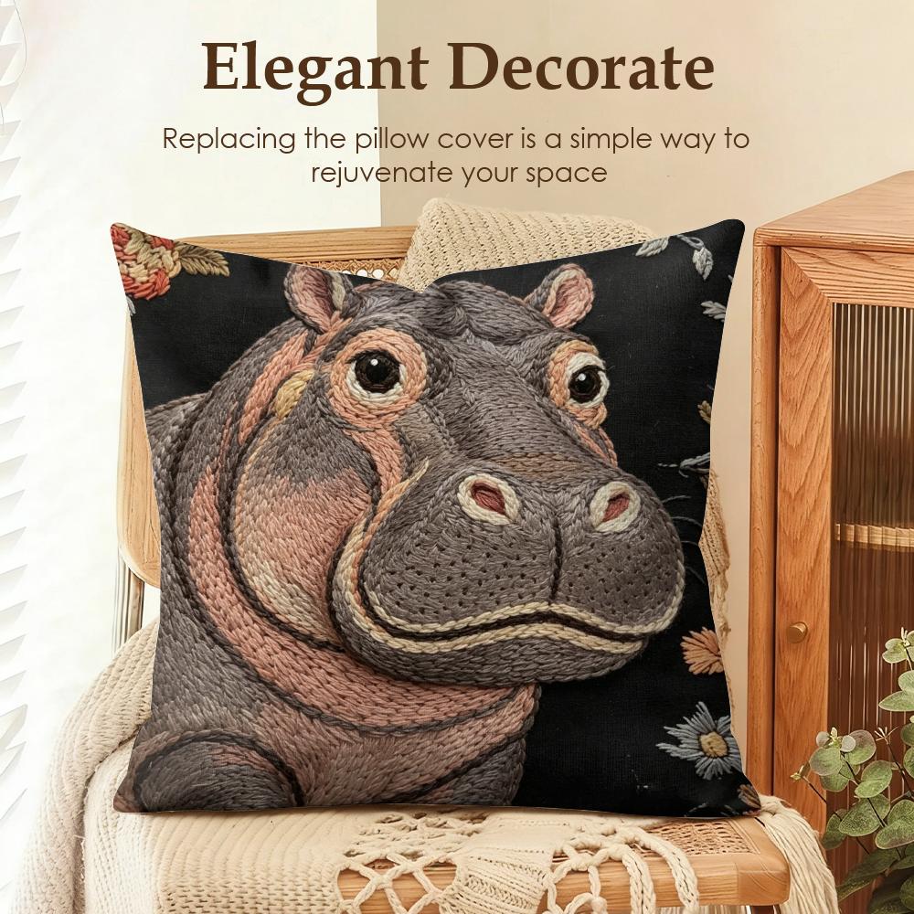 2D Scream Tiere Retro Kissenbezug Natürlicher Leinen Bio-Stoff Beidseitiger Druck Sofa Heimdekor Geschenk Kissenhülle