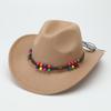 Western Cowboy Top Hat British Ethnic Style Tibetan Style Warped Edge French Outdoor Sun Hat UV Protection Jazz Hat Women