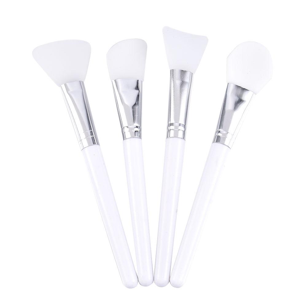 4 bucăți/set perie pentru mască facială din silicon pentru machiaj alb Perii profesionale pentru cremă cu noroi DIY pentru îngrijirea pielii gel pentru fond de ten Instrument cosmetic pentru frumusețe