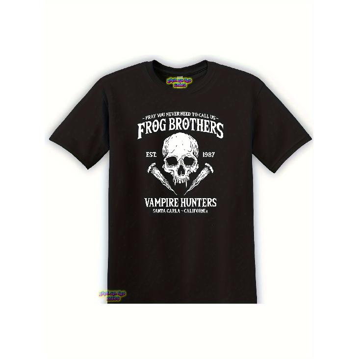 Men S The Lost Boys Movie Frog Brothers Vampire Hunters Official T-Shirt - Iconic Vampire Graphic with Skull & Crossed Swords, S-3XL Sizes, Gothic S чёрный