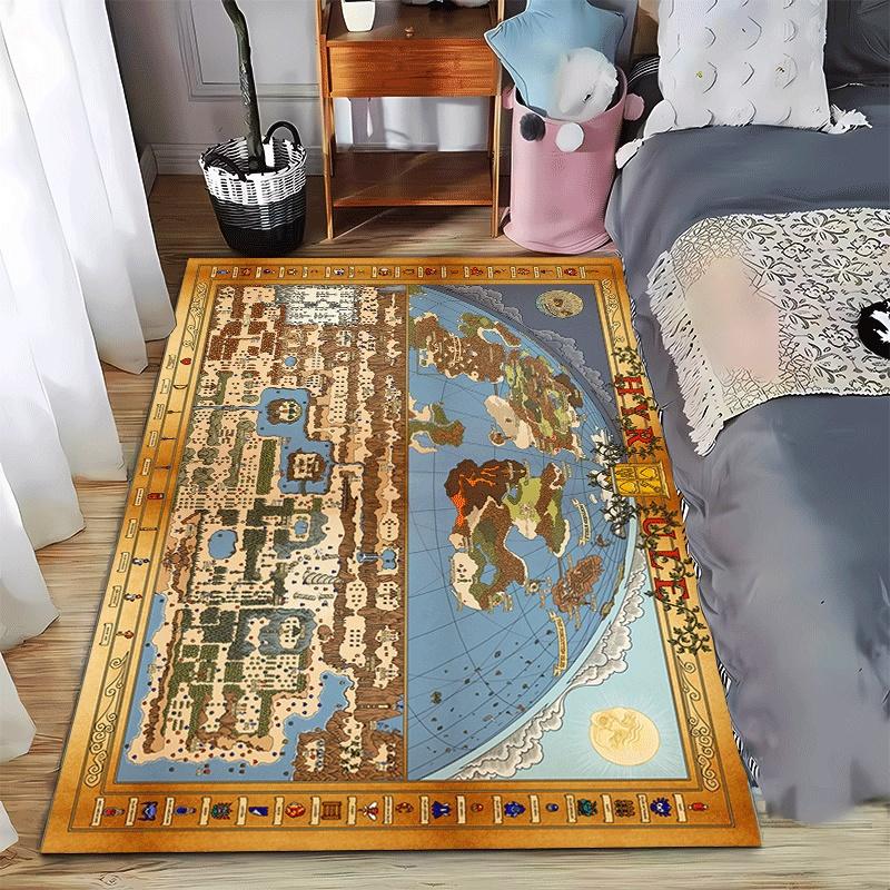 

Vintage Hyrule Map Carpet Decor Suitable for use as an anti-slip game mat for living room and bedroom sofas 40x60cm( 15x23in )